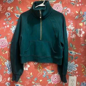 Lululemon Scuba Funnel Neck Oversized Pullover Storm Teal Half Zip XS/S